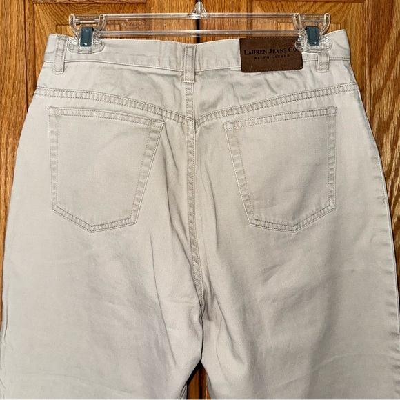 Lauren Jeans Co Ralph Lauren khaki capri pants trousers high rise 8P 100% cotton - Picture 4 of 6